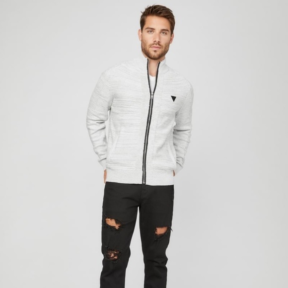 New GUESS Chet Marled Mock Neck Sweater SZ M - Picture 3 of 6